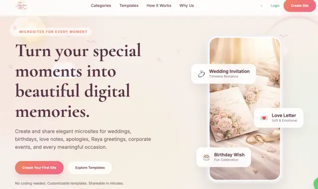 Absolute Love web application interface